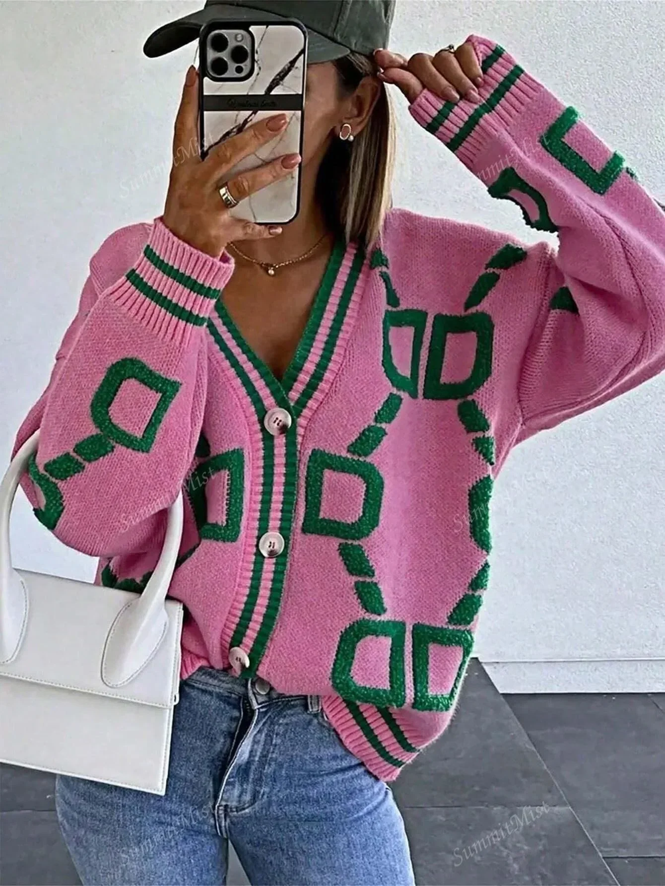 Heidi-Mode | Strickjacke mit Grafischen Drucken für Damen - Image 4