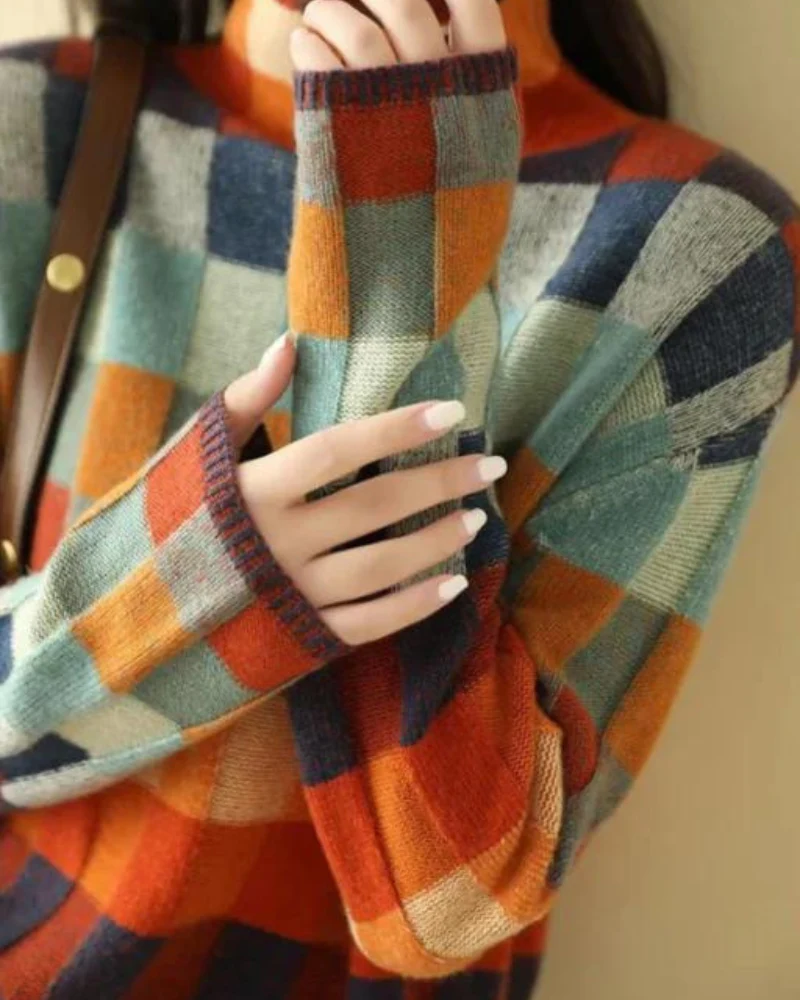 Heidi-Mode | Kaschmere Luxe Patchwork Rollkragenpullover - Image 5