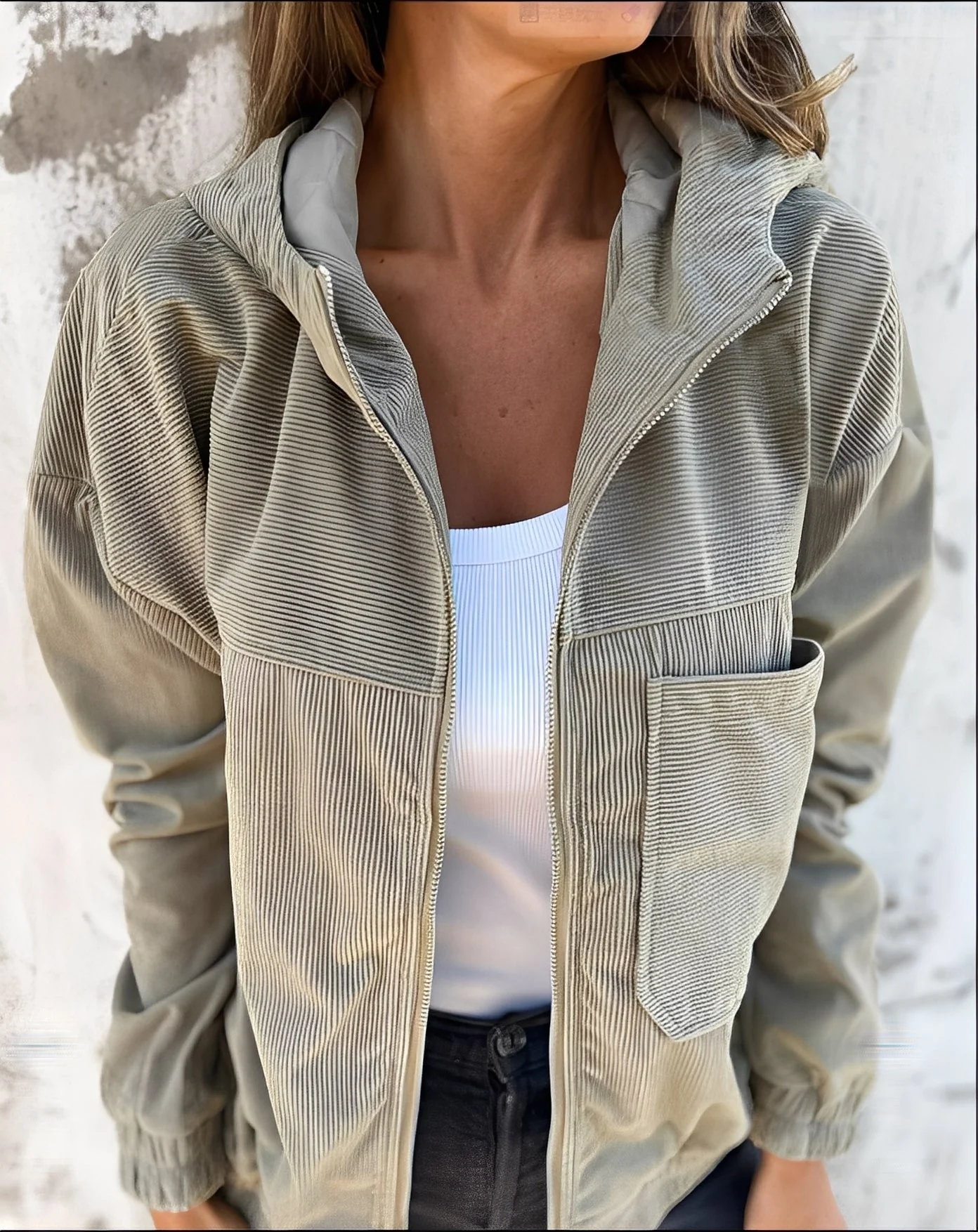 Heidi-Mode | Lässige Cord-Jacke mit Kapuze für Frauen - Image 4