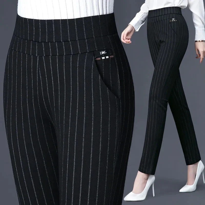 Heidi-Mode | Casual Hose Elegante Damen-Hose mit Hohem Bund und Streifen - Image 6
