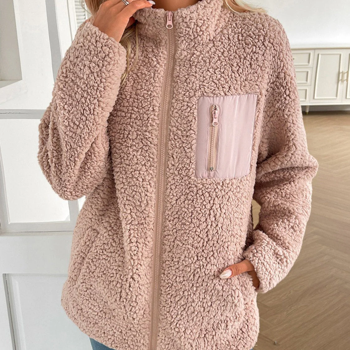 Heidi-Mode | Lässige Winter Zip-Up Fuzzy Jacke für Damen - Image 6