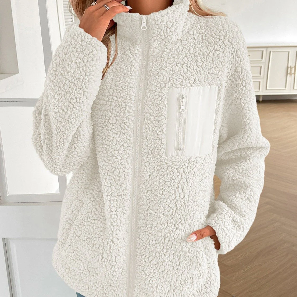 Heidi-Mode | Lässige Winter Zip-Up Fuzzy Jacke für Damen - Image 7
