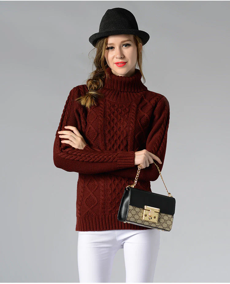 Heidi-Mode | Damen Rollkragenpullover mit Langen Ärmeln und Kabelstrick - Image 11