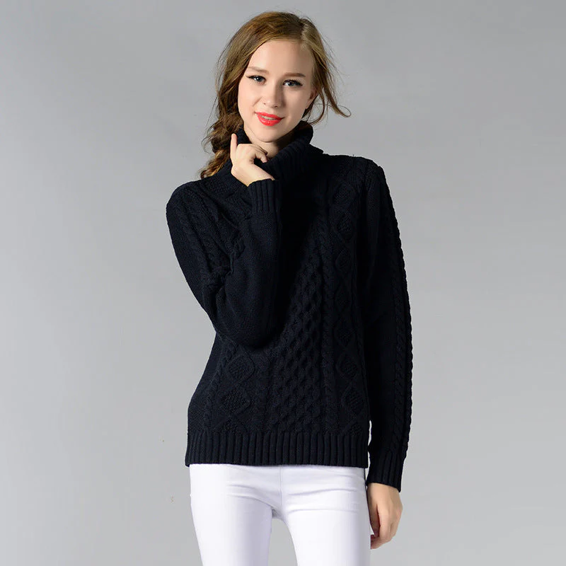 Heidi-Mode | Damen Rollkragenpullover mit Langen Ärmeln und Kabelstrick - Image 24