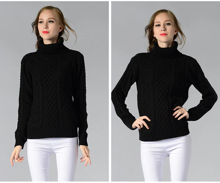 Heidi-Mode | Damen Rollkragenpullover mit Langen Ärmeln und Kabelstrick - Image 5