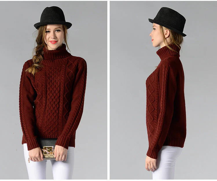 Heidi-Mode | Damen Rollkragenpullover mit Langen Ärmeln und Kabelstrick - Image 7