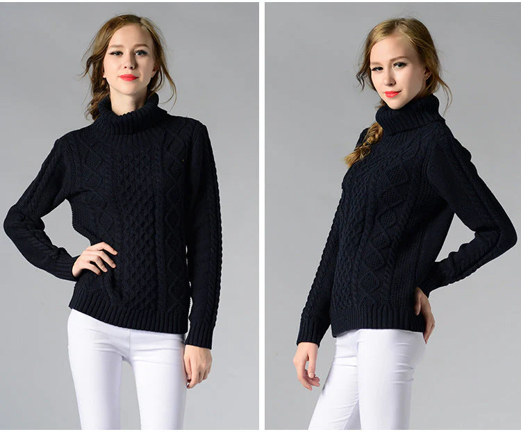 Heidi-Mode | Damen Rollkragenpullover mit Langen Ärmeln und Kabelstrick - Image 9