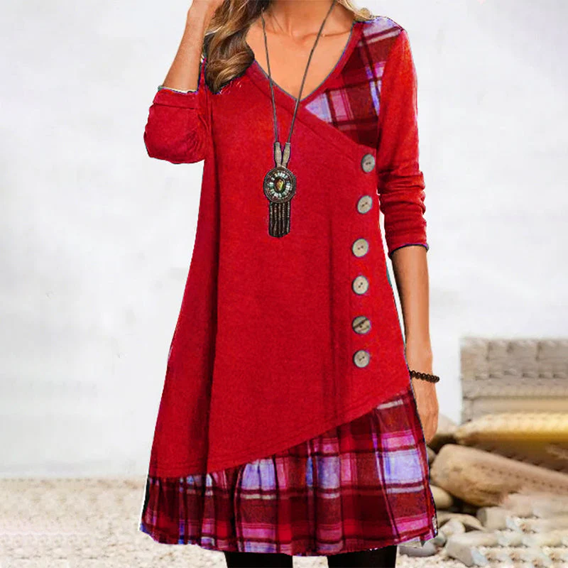 Heidi-Mode | Langarm Kariert Kleid - Image 3