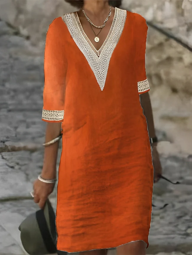 Heidi-Mode | Chic Baumwoll-Leinen-Kleid für Frauen - Image 2