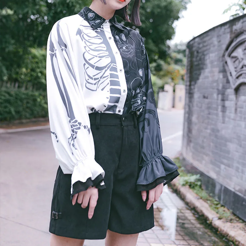 Heidi-Mode | Stylisches Totenkopf-Print Damen-Shirts - Image 3