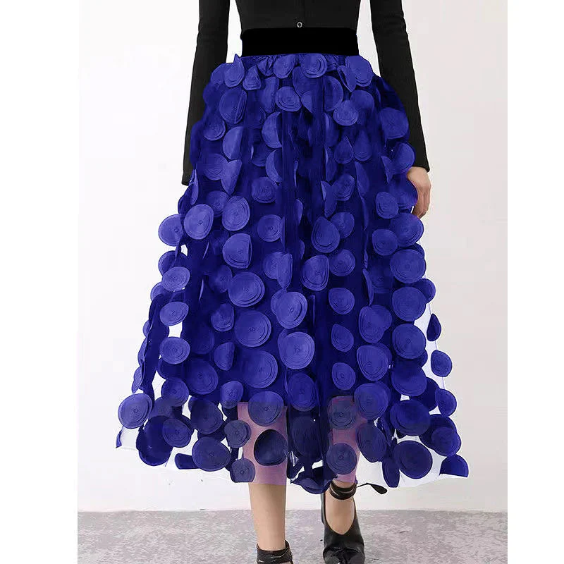 Damen Rock Aus Tüll & Polka-Dot-Material mit Patchwork-Design & Schickem Look Heidi-Mode - Image 13