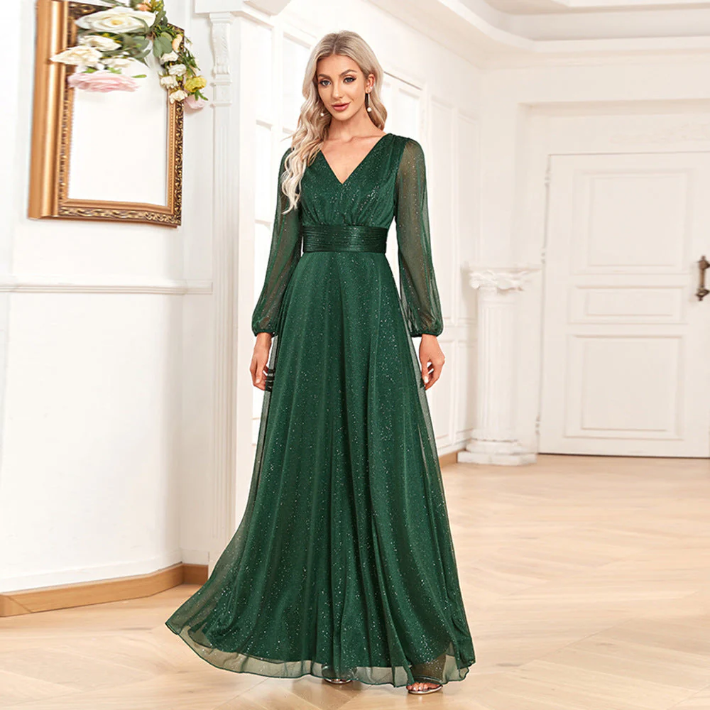Heidi-Mode | Cocktail Abendkleid Kor Kostüme Plus Size Lang Gastgeber Solo Grünes Kleid - Image 6