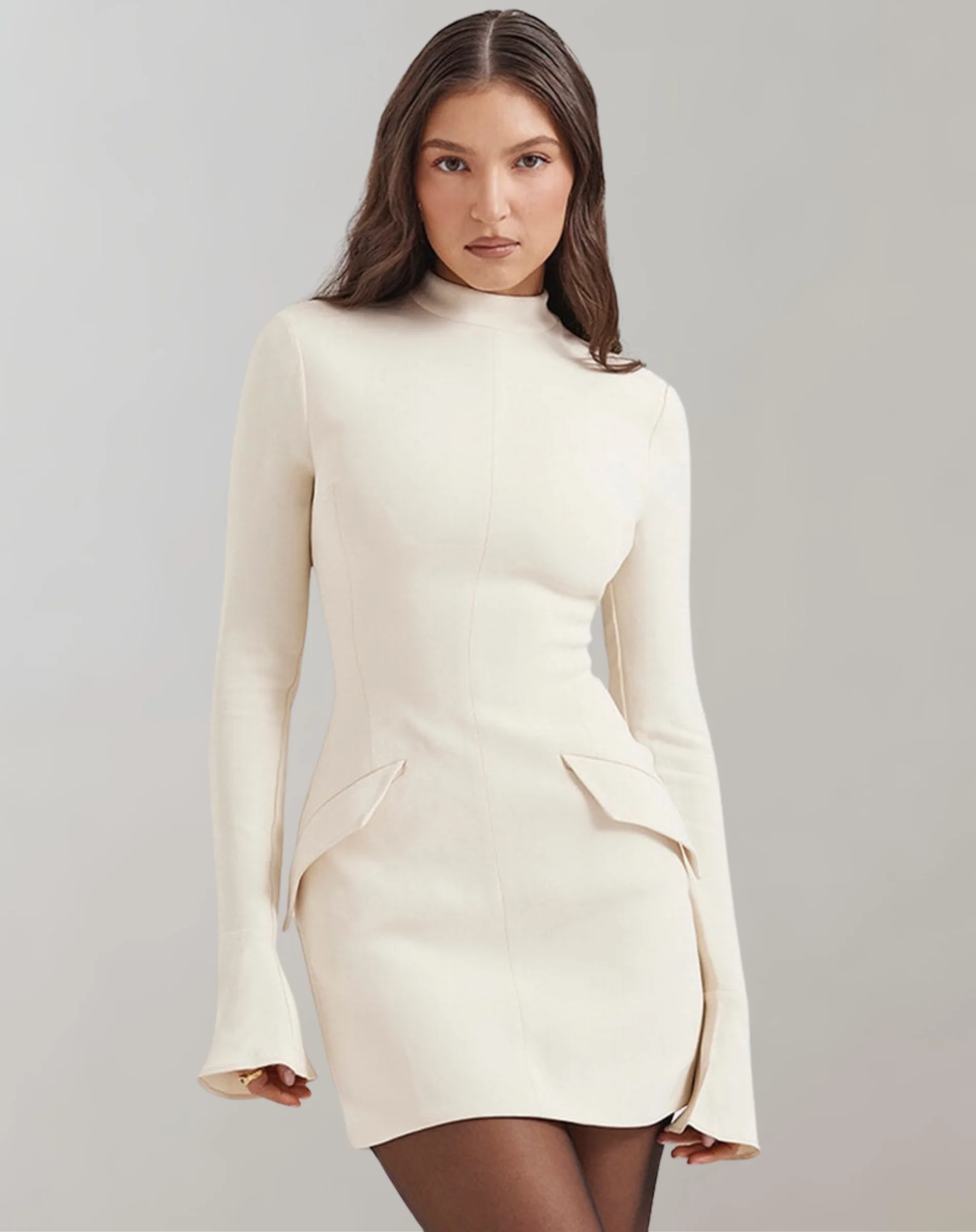 Heidi-Mode | Cocktail Kleid Schick Enges Minikleid mit Taschen - Image 3