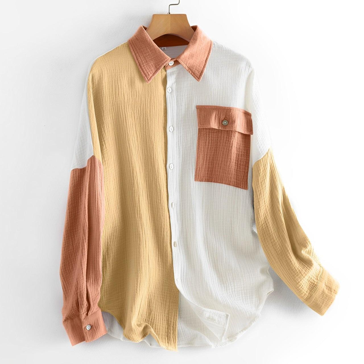 Heidi-Mode | Colorblock Hemd mit Knopfverschluss für Damen
