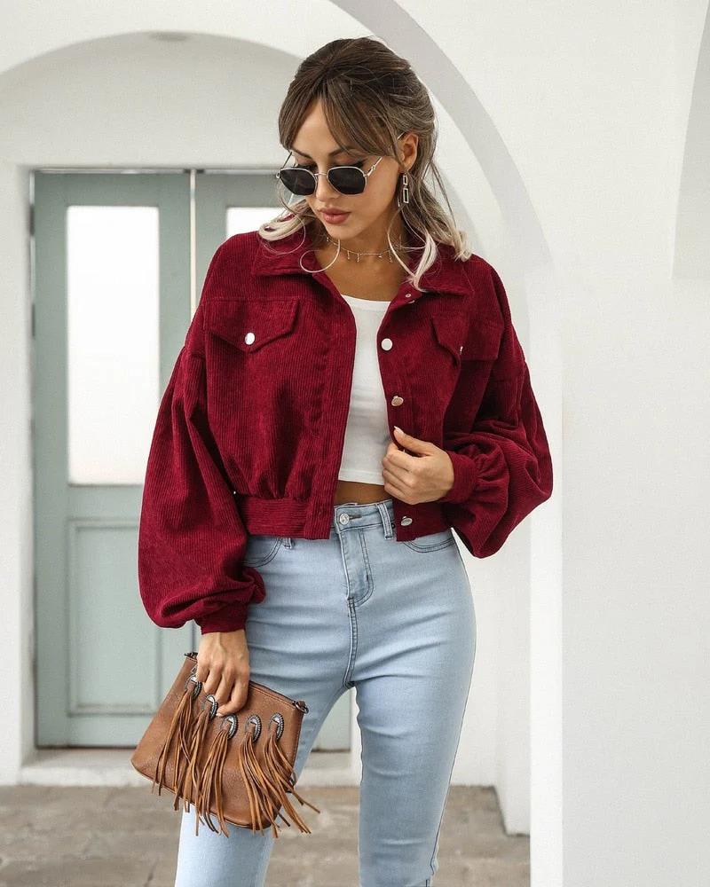 Heidi-Mode | Corduroy Crop Jacke für Damen - Image 11