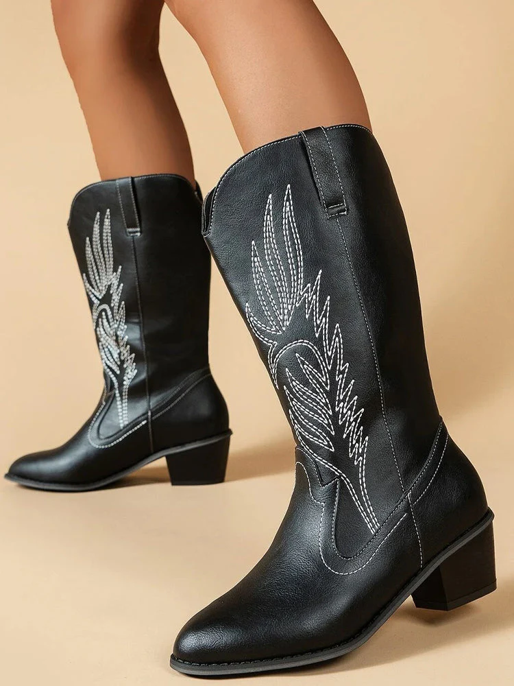 Heidi-Mode | Cowboy-Stiefel Hochwertige Damenstiefel mit Boho-Print - Image 2