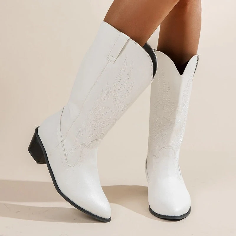 Heidi-Mode | Cowboy-Stiefel Hochwertige Damenstiefel mit Boho-Print - Image 7