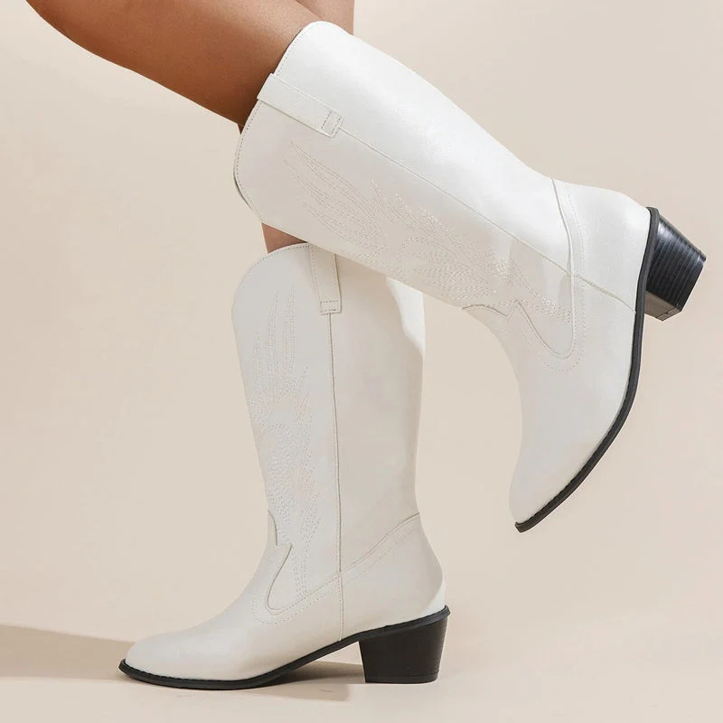 Heidi-Mode | Cowboy-Stiefel Hochwertige Damenstiefel mit Boho-Print - Image 8