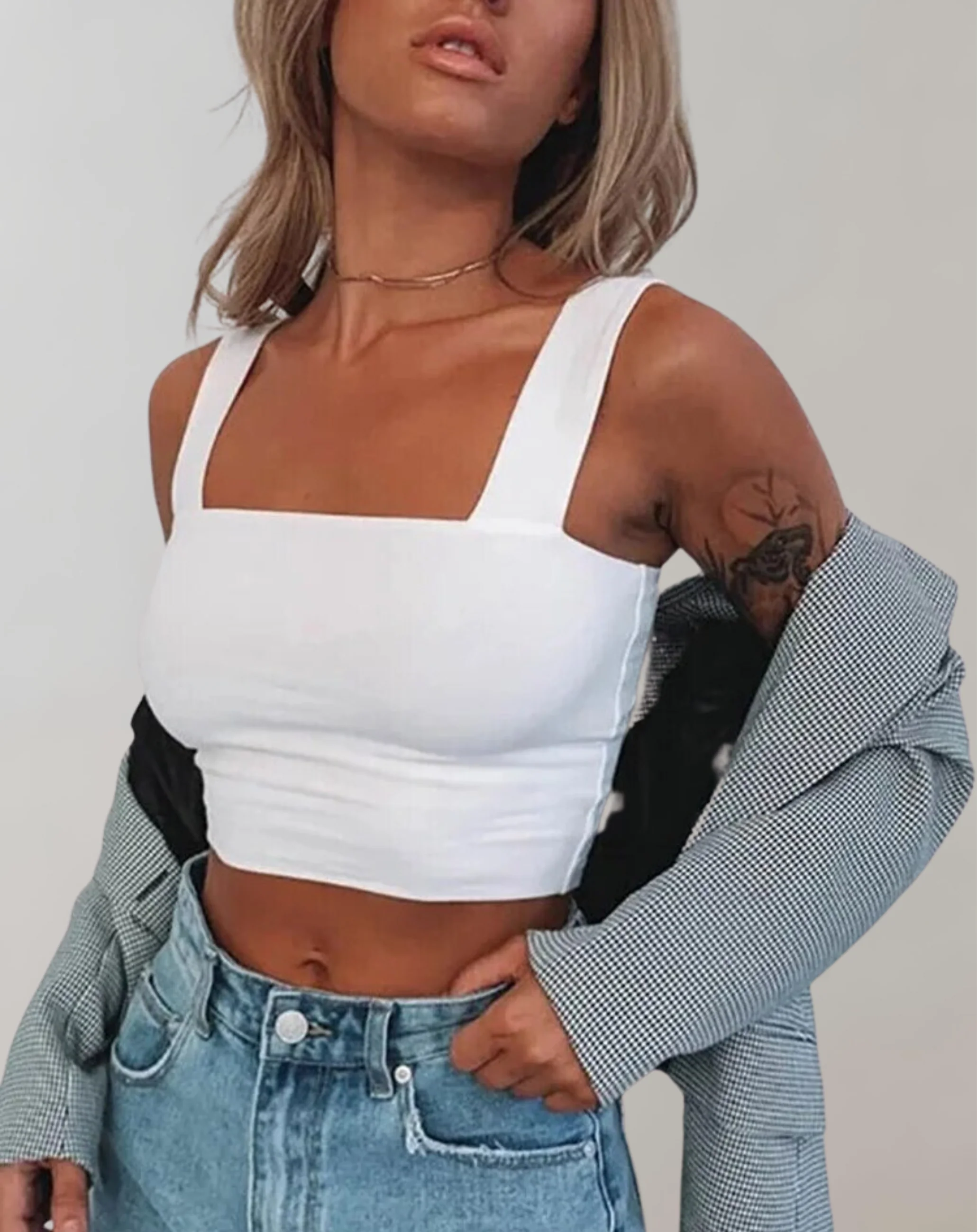 Heidi-Mode | Crop-Top Damen mit Ausschnitt - Image 2