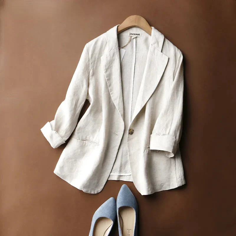 Heidi-Mode | Daly Chic Minimalist Leinen Blazer - Image 5