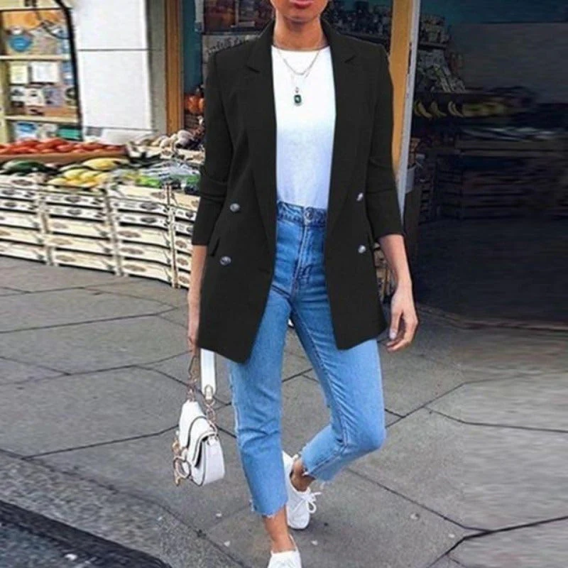 Heidi-Mode | Damen Blazer Eleganter Longblazer mit 3/4 Ärmeln, Ideal für Business Looks - Image 10