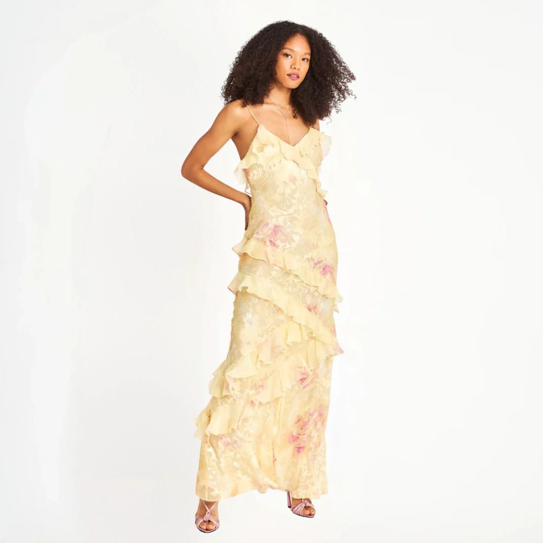 Heidi-Mode | Damen Blumenkleid mit Rüschen & V-Ausschnitt - Image 5