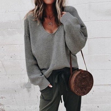 Heidi-Mode | Lässiges V-Ausschnitt Sweatshirt