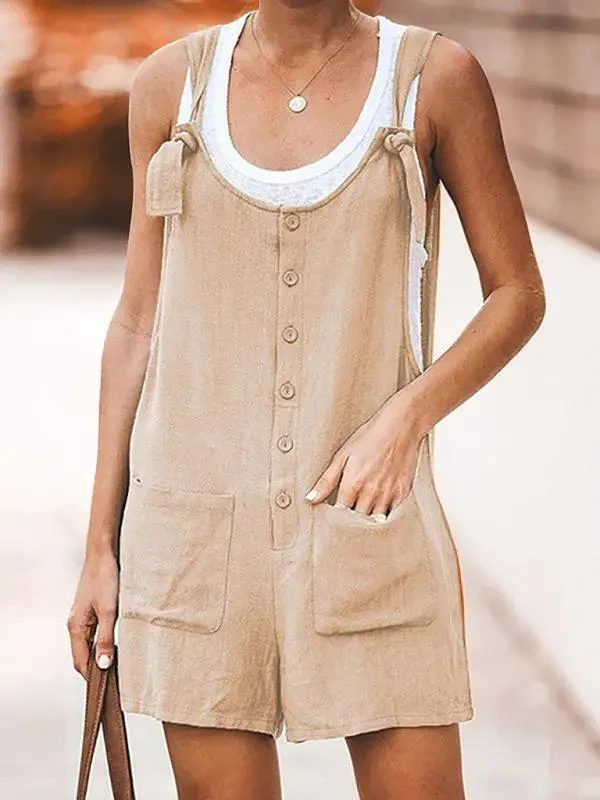 Heidi-Mode | Damen Daisy Baumwolle Leinen Latzshorts - Image 7