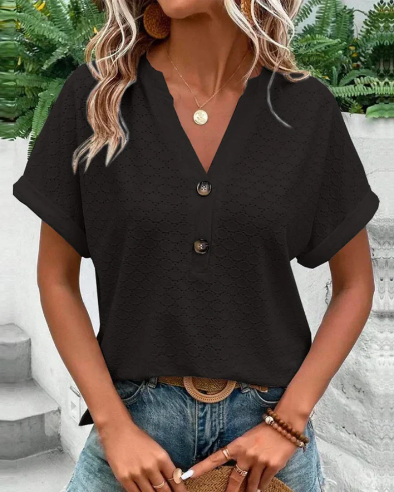 Heidi-Mode | Damen Elegante Bluse mit Kurzarm