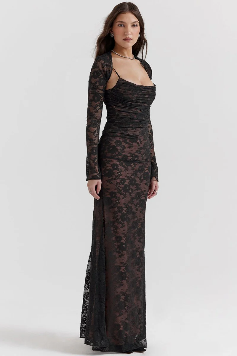 Heidi-Mode | Damen Elegantes Spitzen-Korsett-Bodycon-Kleid mit Schnür-Taille - Image 14
