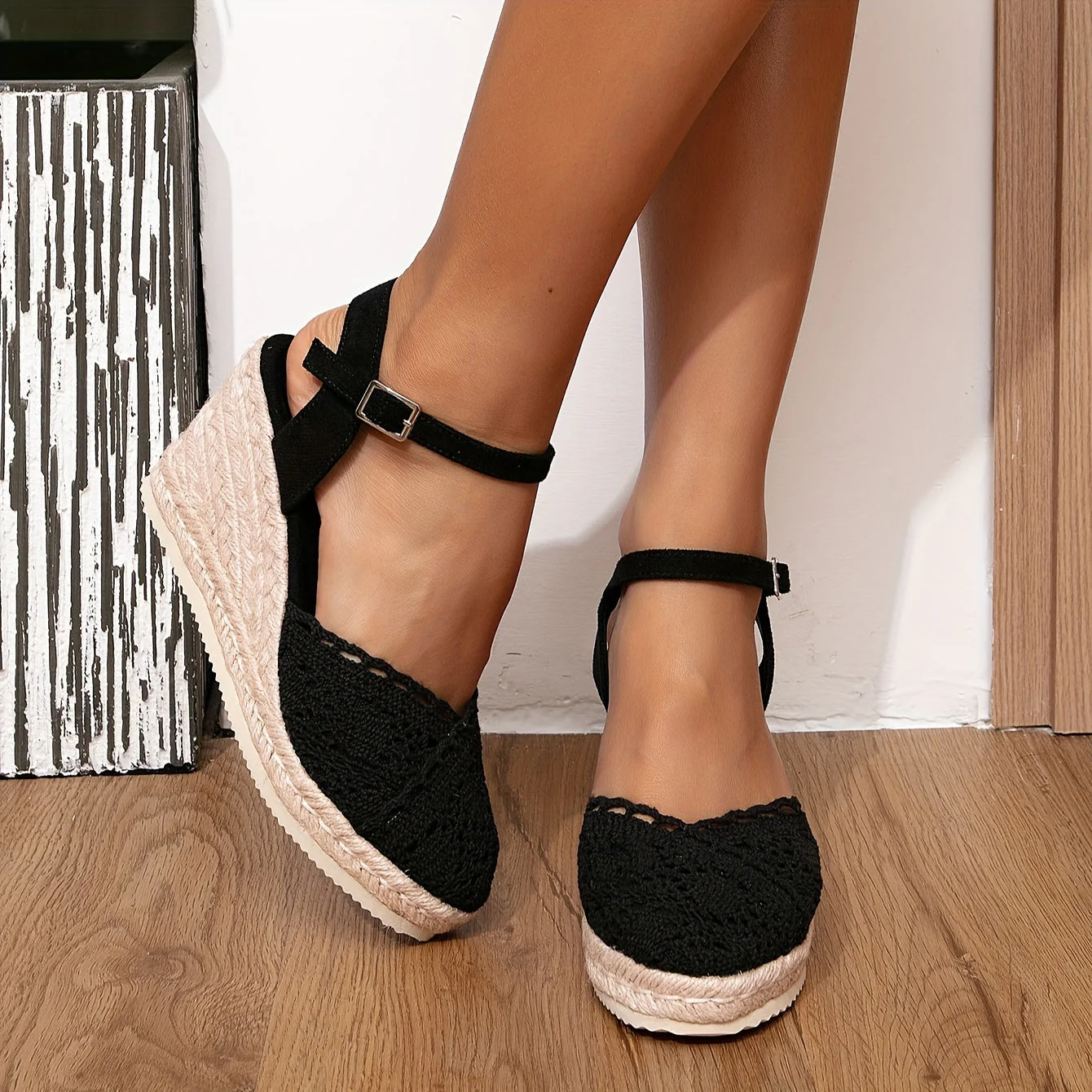 Heidi-Mode | Damen Espadrille Keilabsatz Sandalen - Image 2