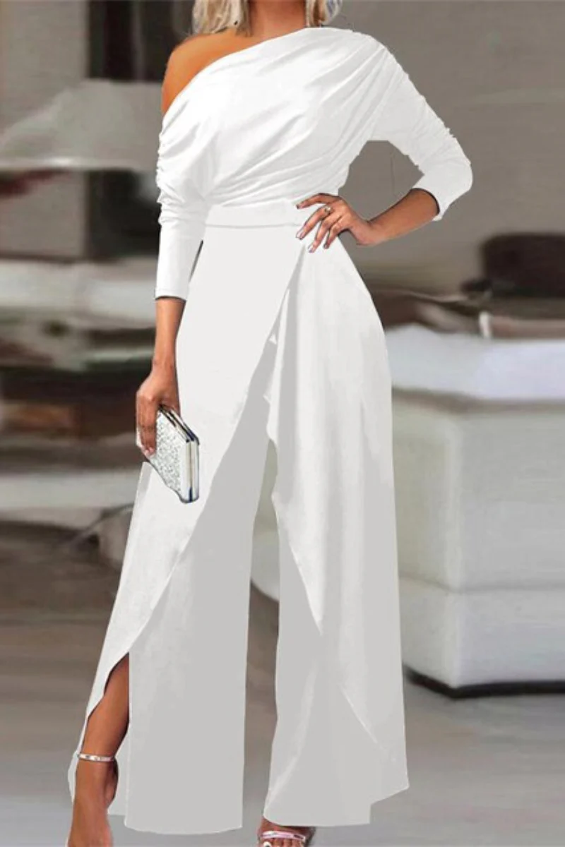 Heidi-Mode | Damen Festlich Jumpsuit Weiß