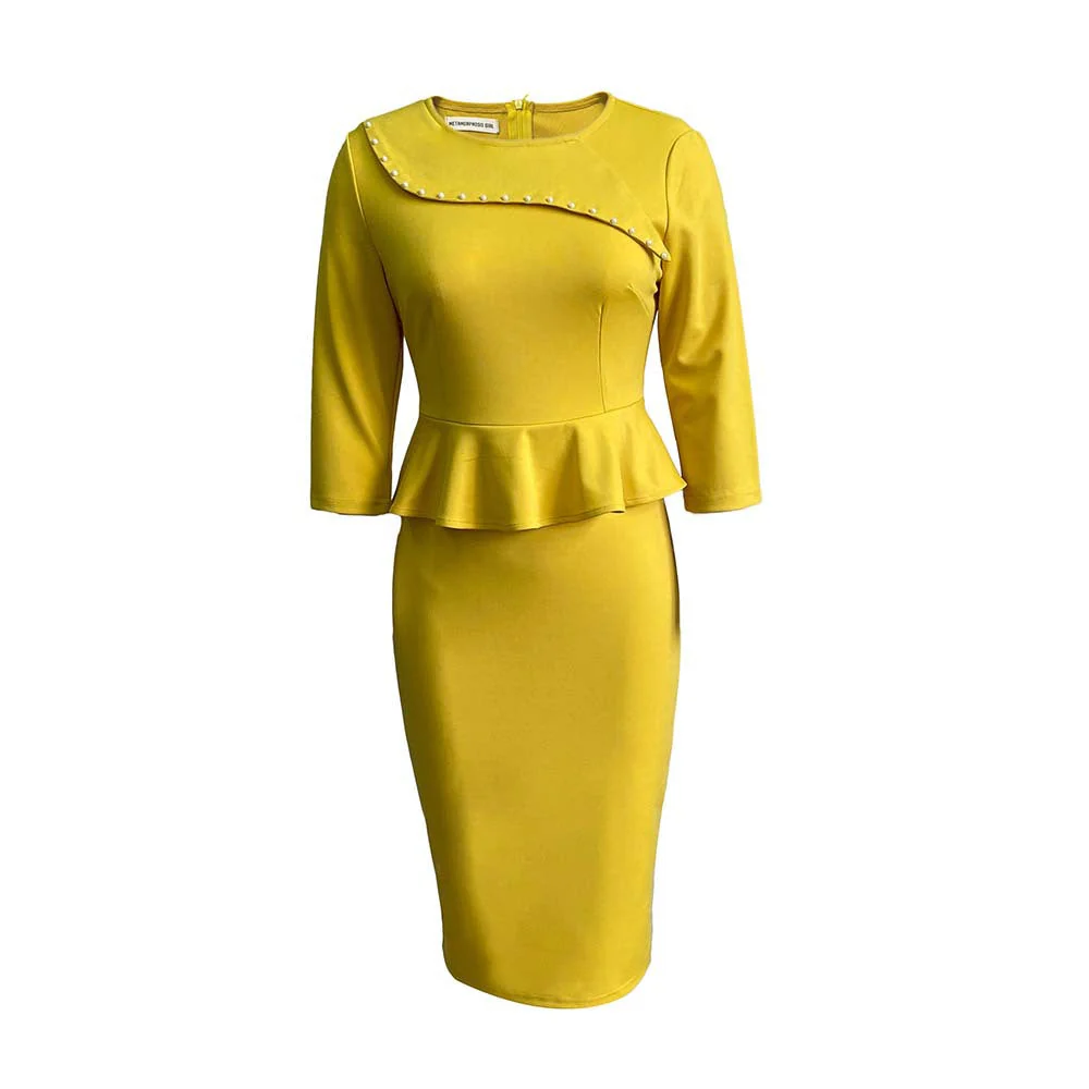 Heidi-Mode | Damenformelles Peplum-Top und Bleistiftrock-Set - Image 5