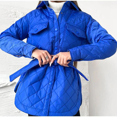 Heidi-Mode | Damen Gepolsterter Mantel Trenchcoat