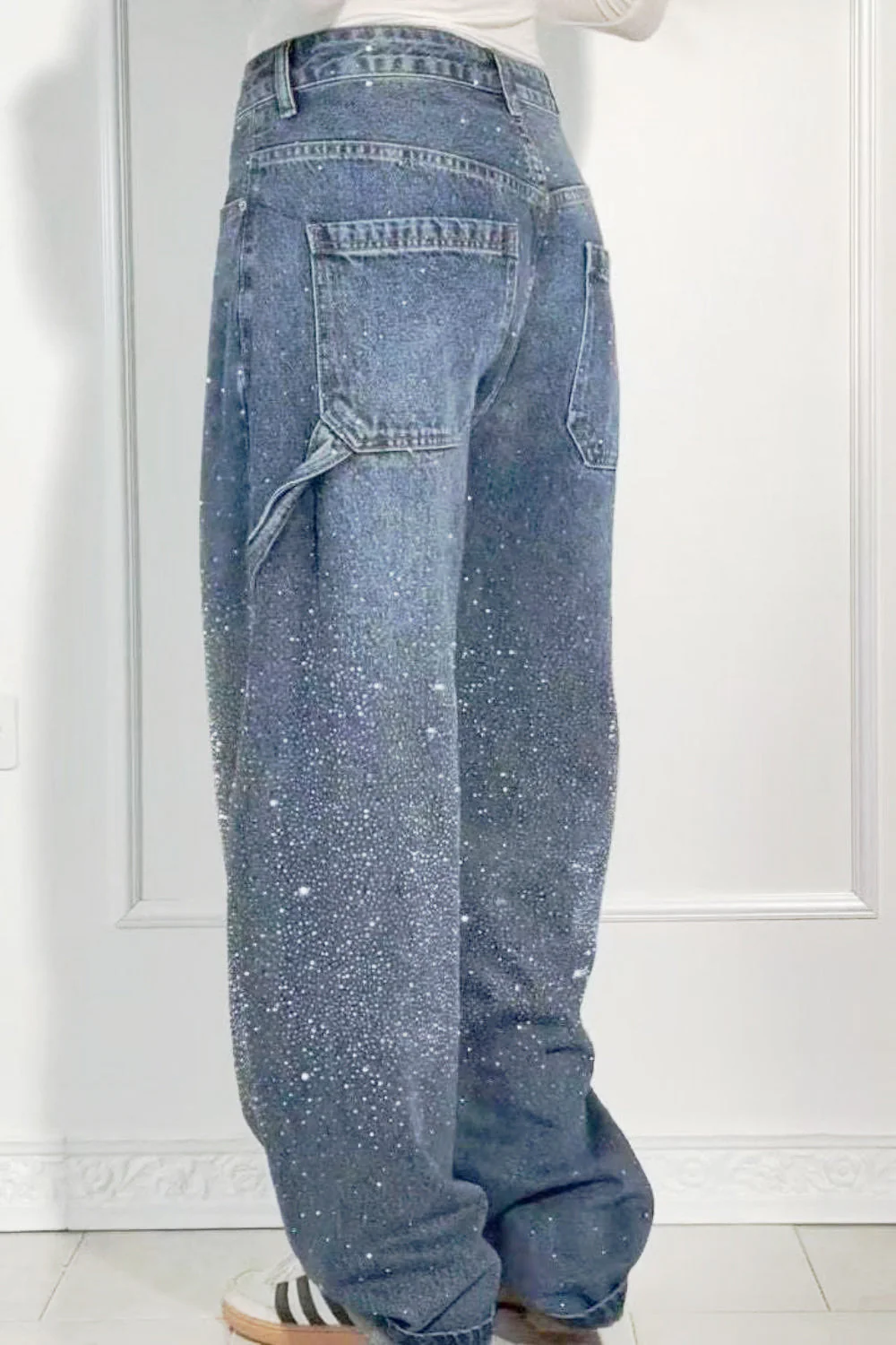 Heidi-Mode | Damen Gewaschene Jeans mit Strassdetails Im Weiten Schnitt - Image 2