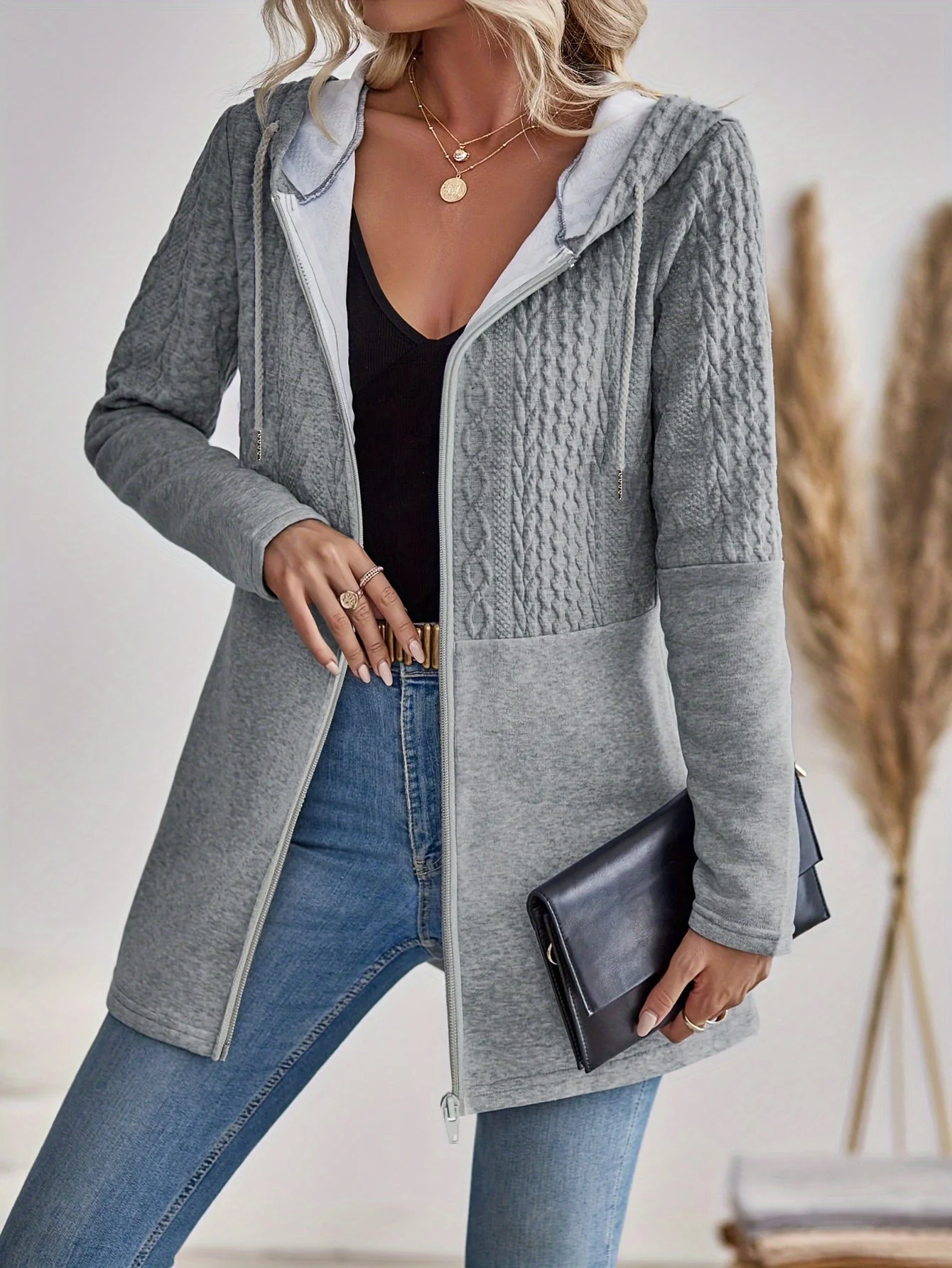 Heidi-Mode | Damen Kapuzen Sweatshirt mit Reißverschluss - Image 5