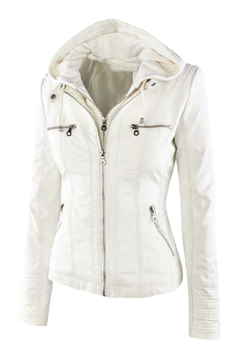 Heidi-Mode | Damen Kunstleder Kapuzenjacke mit Reißverschluss - Image 12