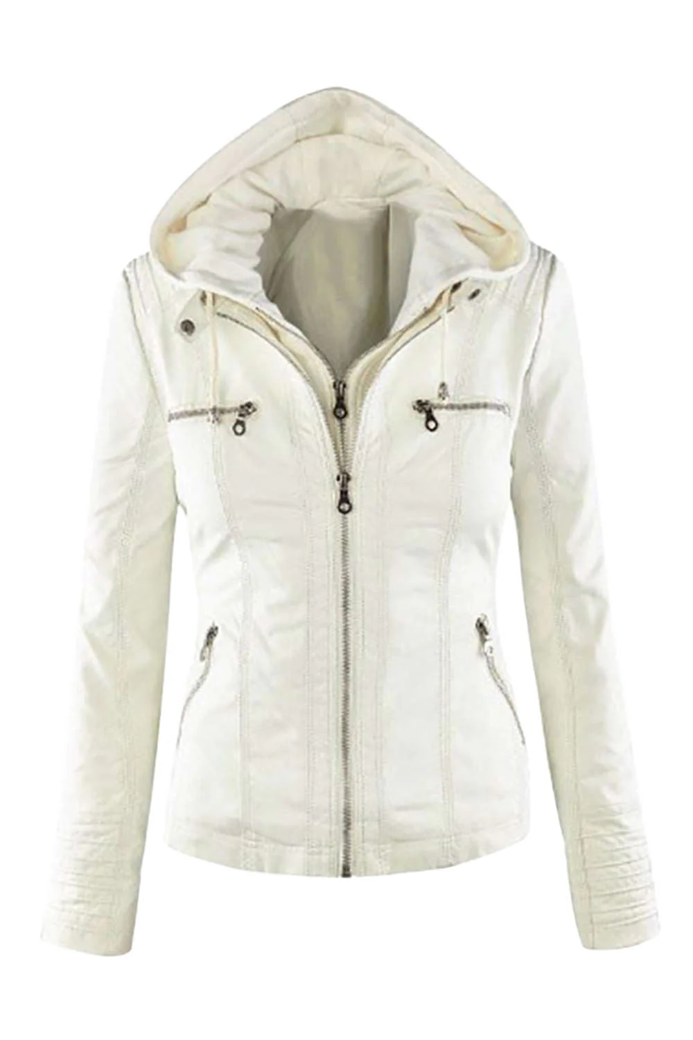 Heidi-Mode | Damen Kunstleder Kapuzenjacke mit Reißverschluss - Image 18