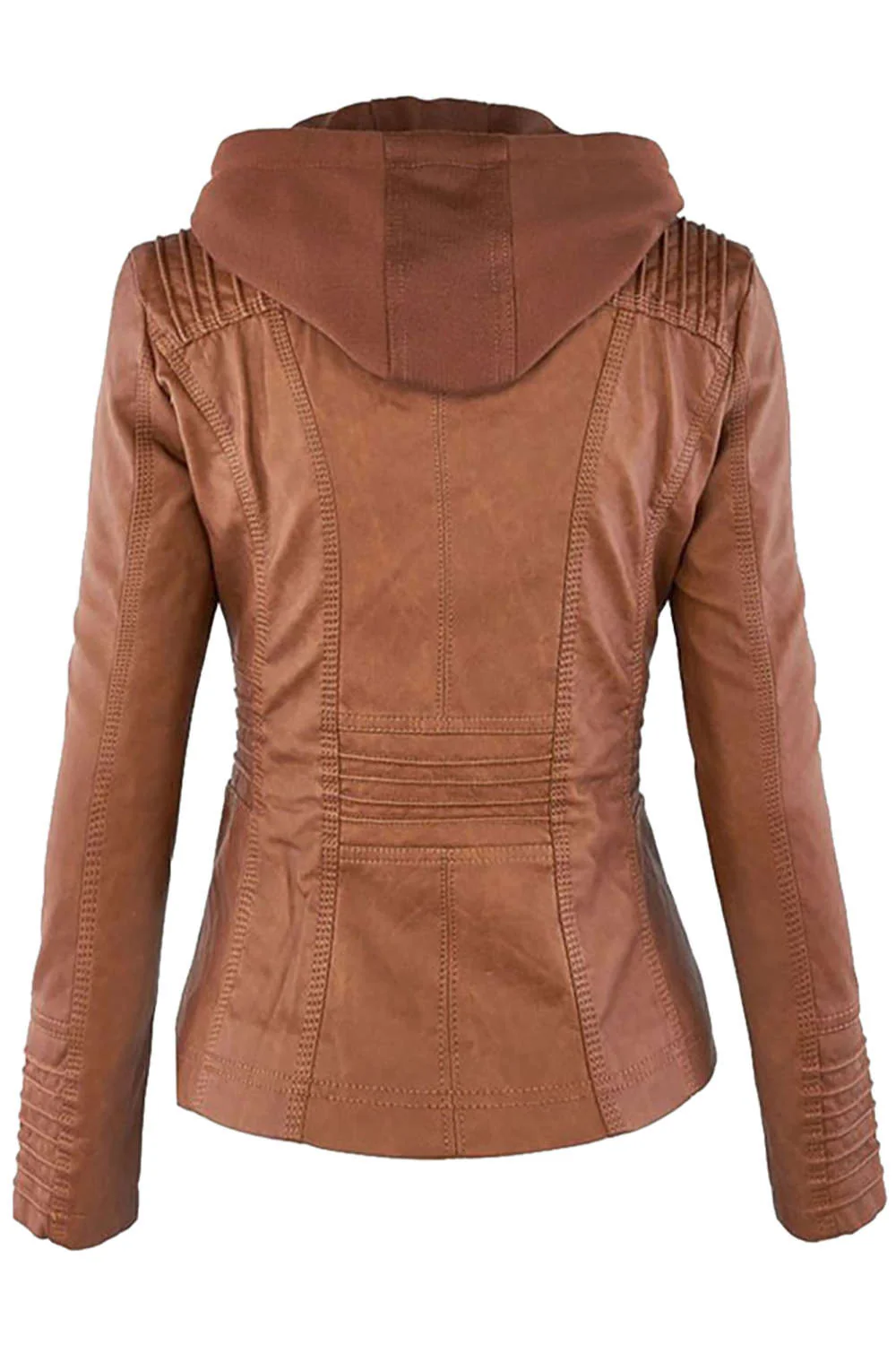 Heidi-Mode | Damen Kunstleder Kapuzenjacke mit Reißverschluss - Image 3