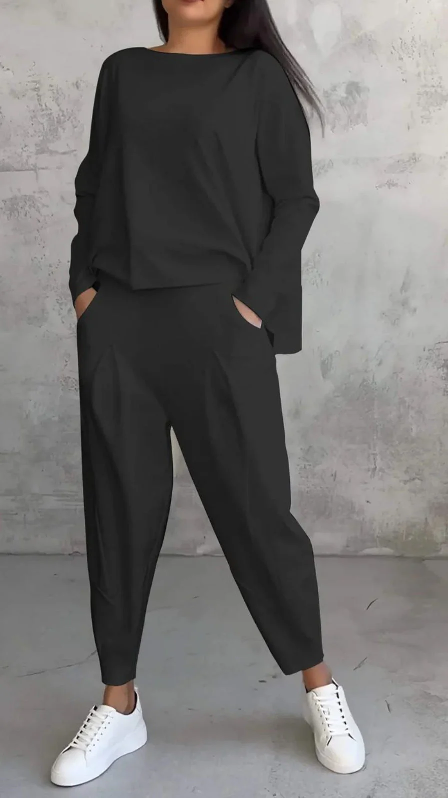 Damen Lässiger Zweiteiler mit Weitem Schnitt und Taschen Heidi-Mode - Image 7