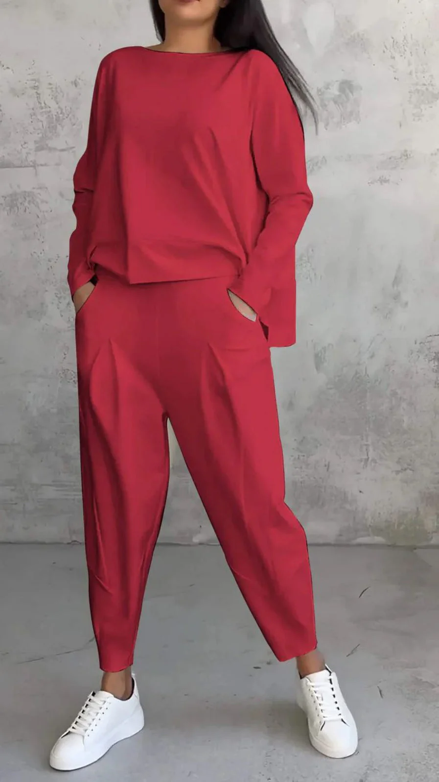 Damen Lässiger Zweiteiler mit Weitem Schnitt und Taschen Heidi-Mode - Image 8