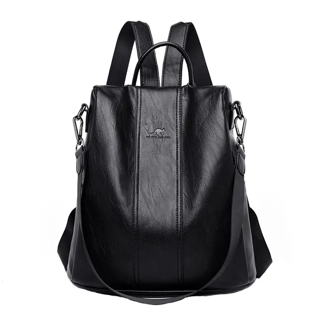 Heidi-Mode | Damen-Lederrucksack mit Dickem und Strapazierfähigem Pu-Leder, Weichen Tragegurten, Mehreren Reißverschlussfächern