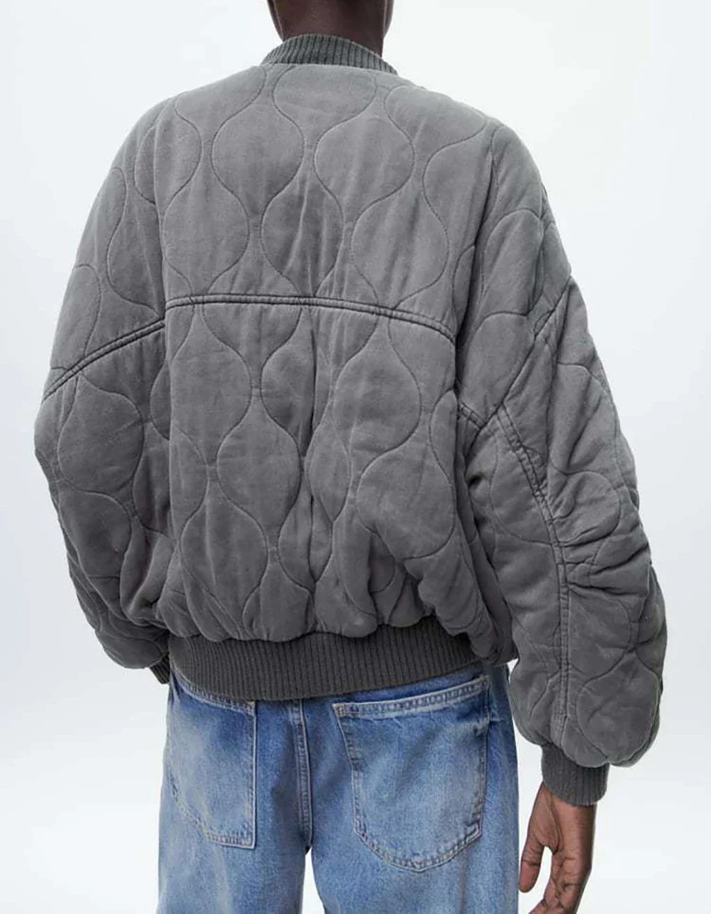 Heidi-Mode | Damen Locker Geschnittene Graue Bomberjacke - Image 4