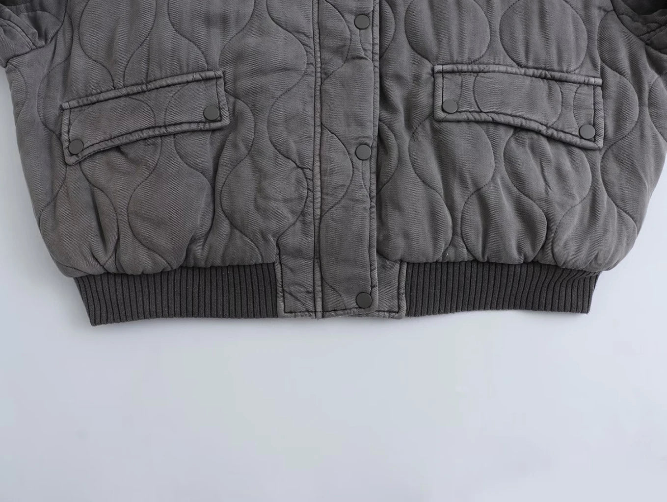 Heidi-Mode | Damen Locker Geschnittene Graue Bomberjacke - Image 6