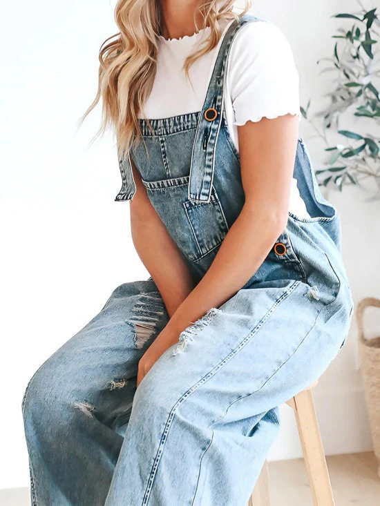 Heidi-Mode | Damen Lockere Denim Overall Komfortabel & Stilvoll