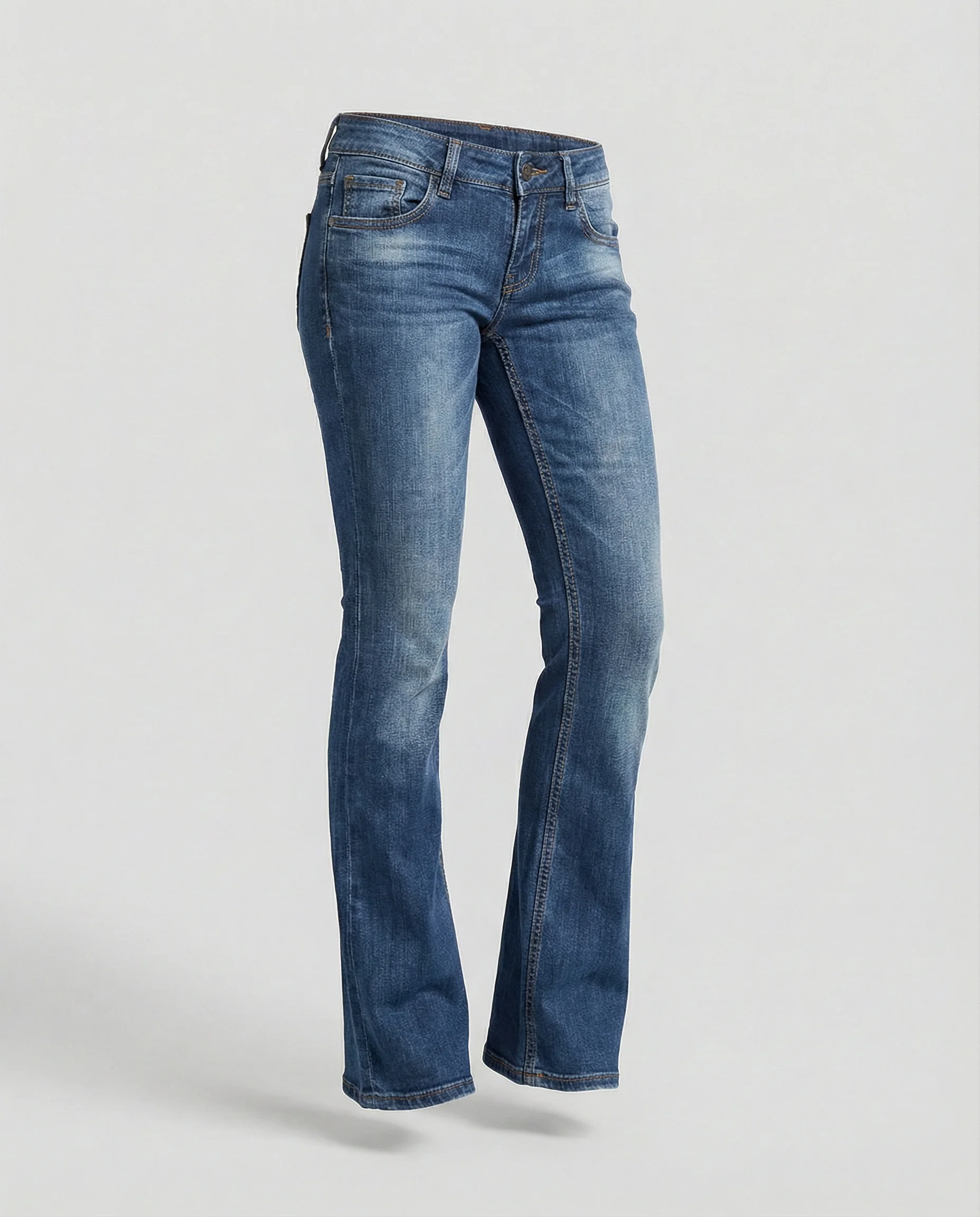 Damen Denim Low-Rise Flared Jeans mit Lässigem Vintage-Look & Ausgestelltem Bein Heidi-Mode - Image 5