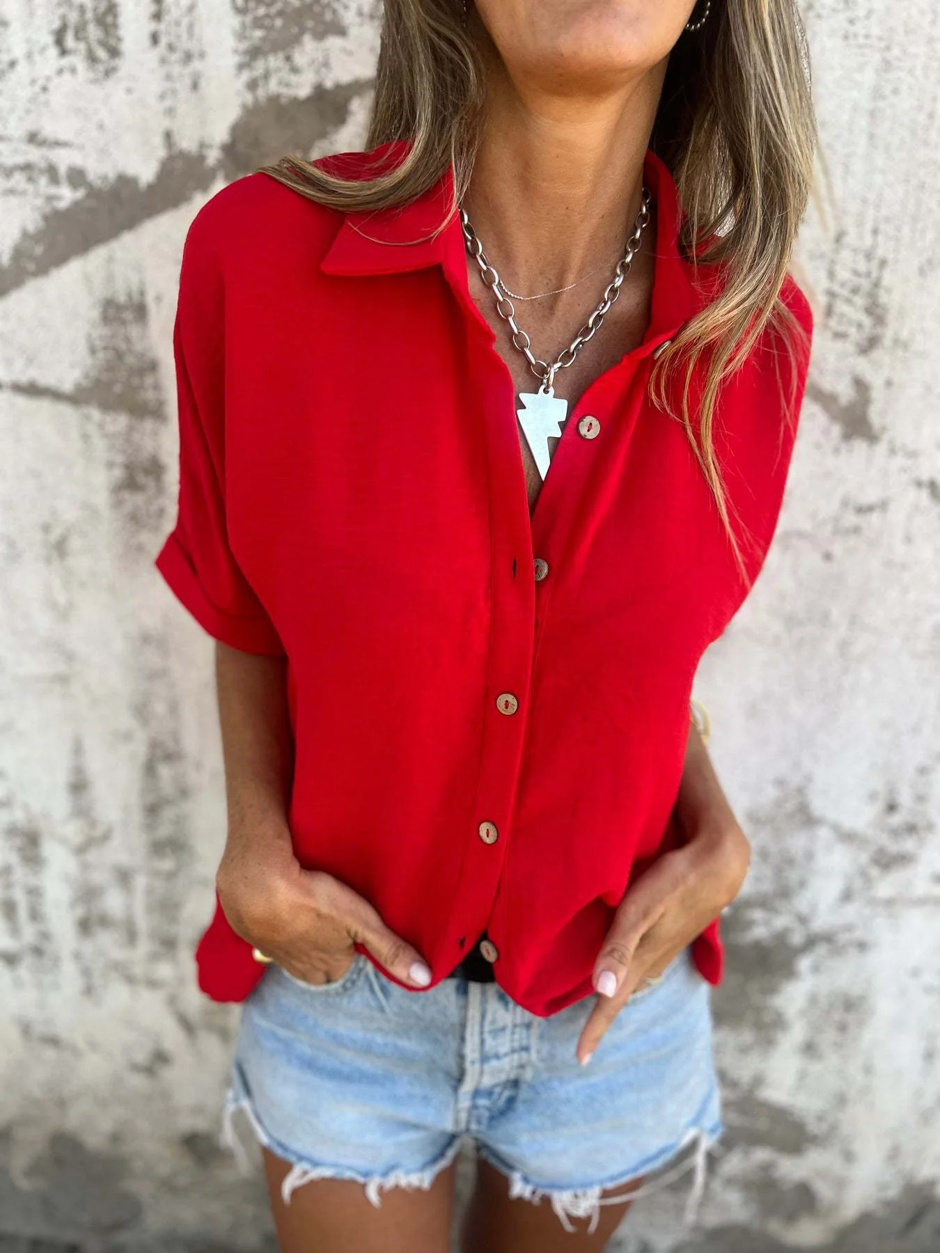 Heidi-Mode | Damen Modische Bluse mit Ganzflächigem Knopfverschluss und Legerem Schnitt - Image 8