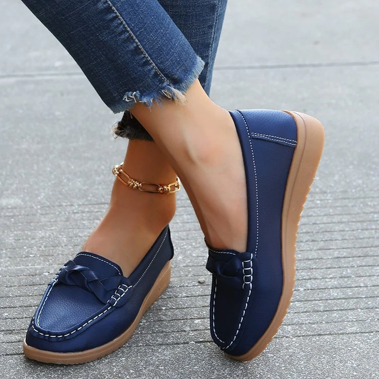 Damen Mokassins mit Stilvoller Schleifenapplikation und Rutschfester Sohle Heidi-Mode