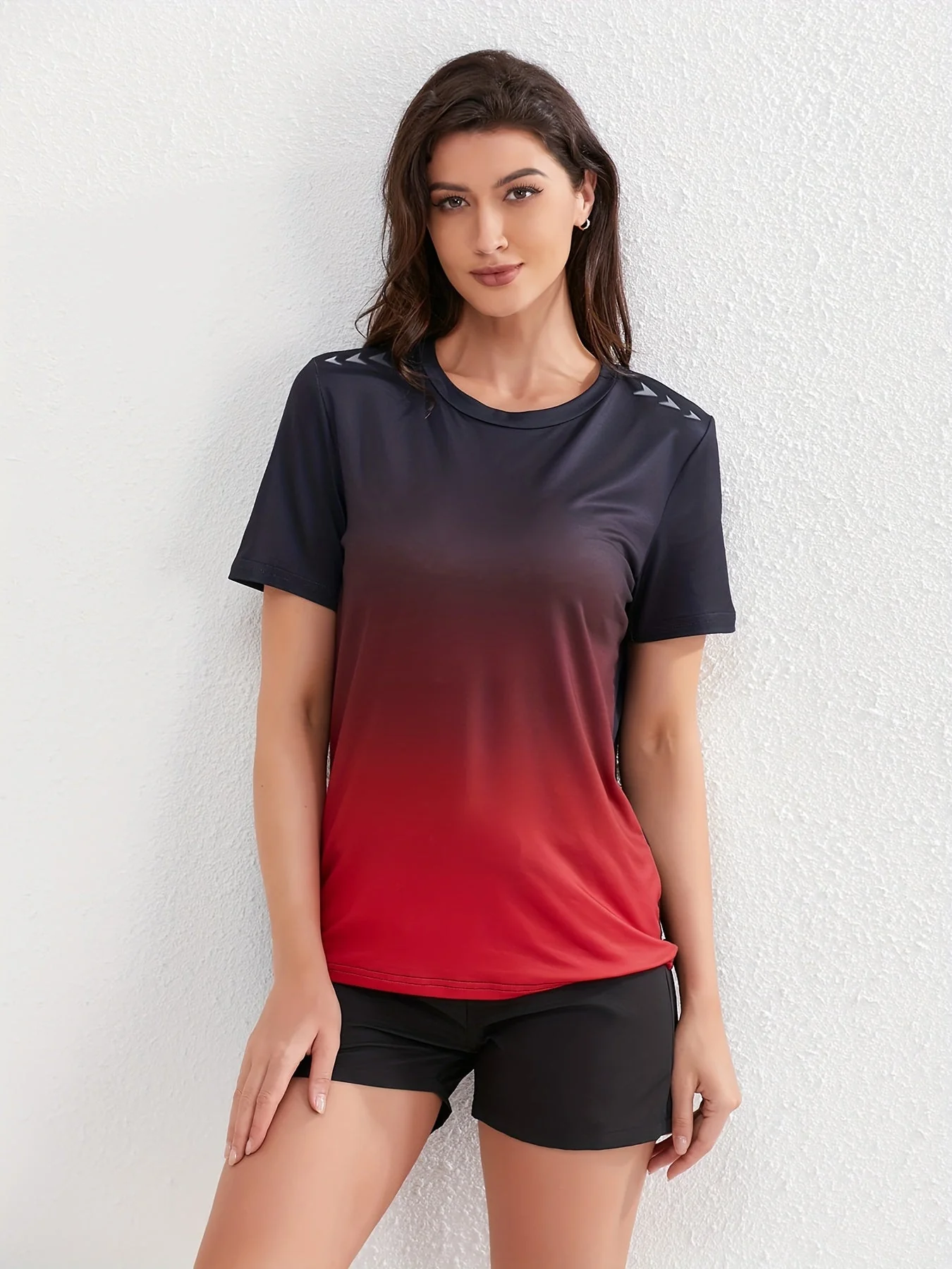 Heidi-Mode | Damen Ombre Sport T-Shirt mit Kurzen Ärmeln - Image 12