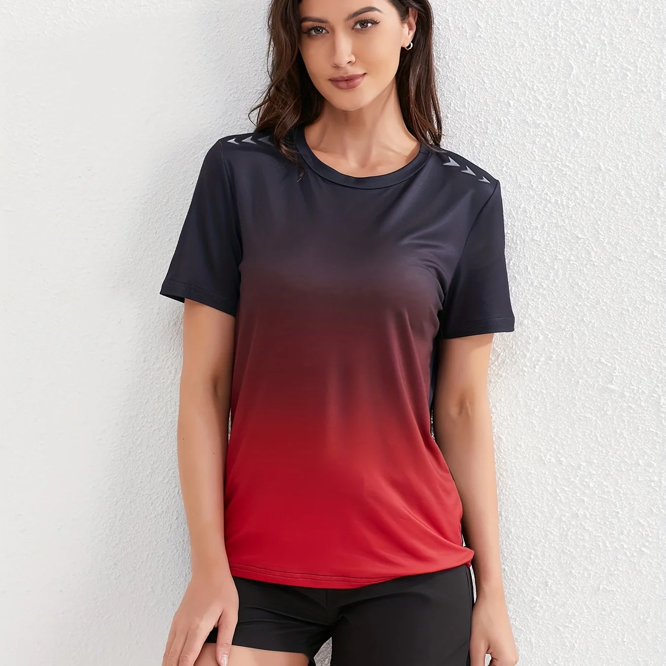 Heidi-Mode | Damen Ombre Sport T-Shirt mit Kurzen Ärmeln - Image 7